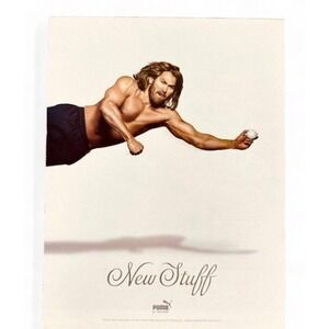 2005‎ Puma - Tricot Pant - Sexy Man Catching Baseball - Original Vtg PRINT AD